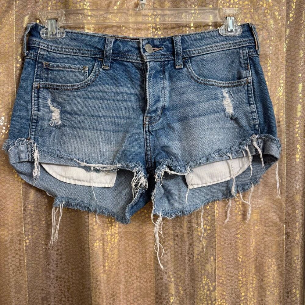 Hollister Vintage Stretch Low Rise Cut Off Distressed Jean Shorts Size 5